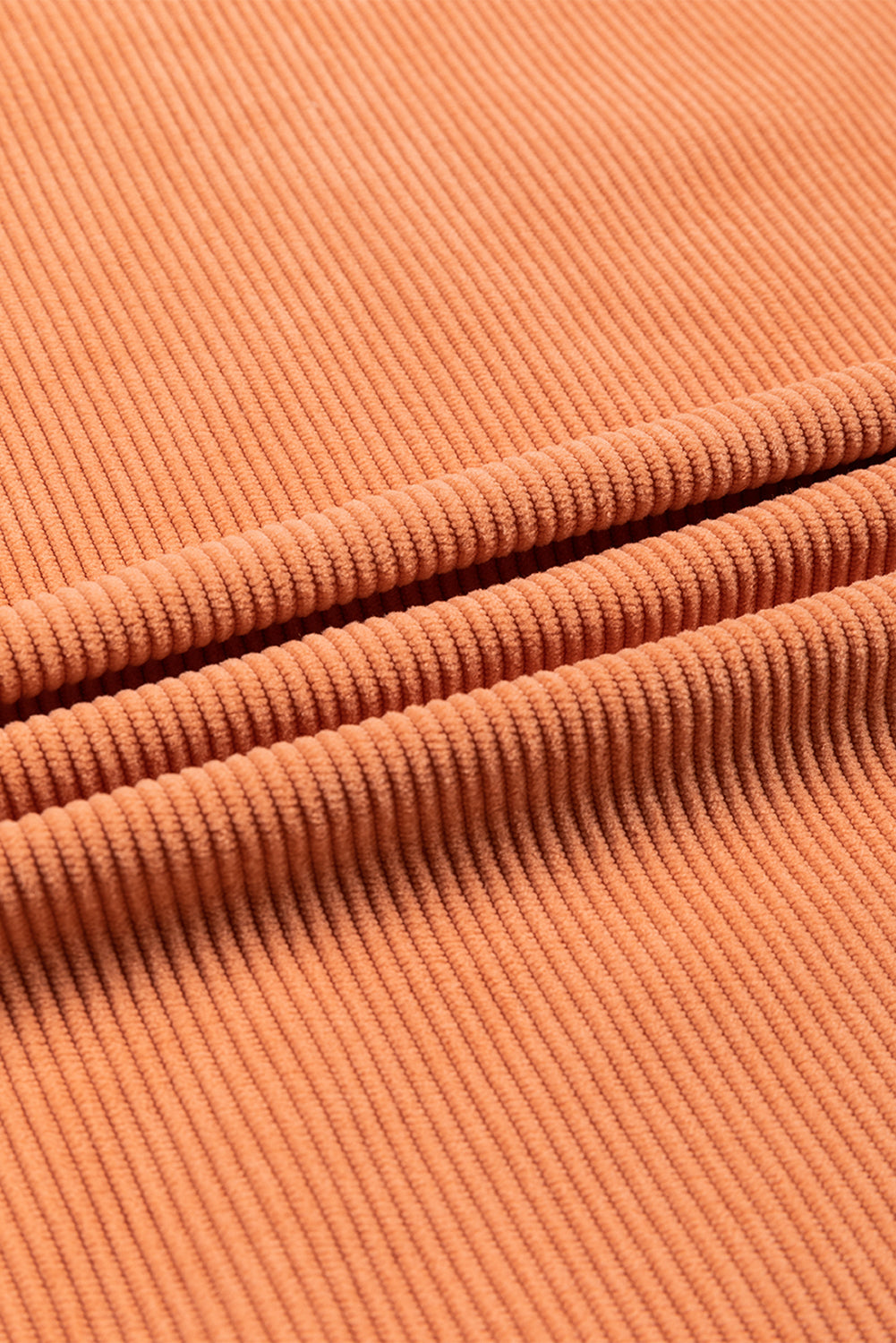 Solid Ribbed Corduroy Long Sleeve Oversized Sweatshirt