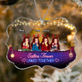 Personalized Sister Christmas Rectangle Acrylic Ornament - Gift Idea For Sisters - Up to 4 Sisters - Sisters Forever Linked Together