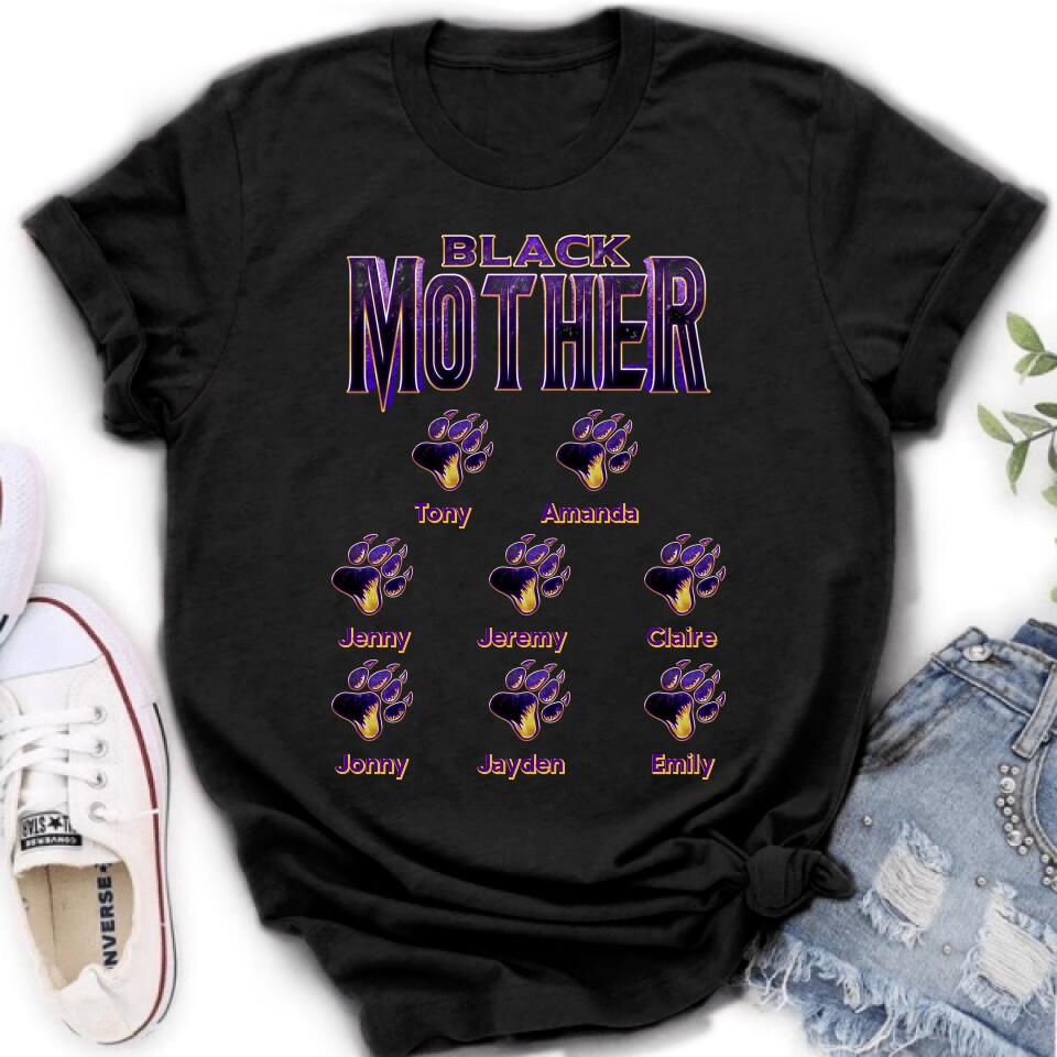 Personalized Black Mother Shirt - Up to 8 Children - Gift Idea For Mother/Grandmother, Mother's Day Gift Mother's Day