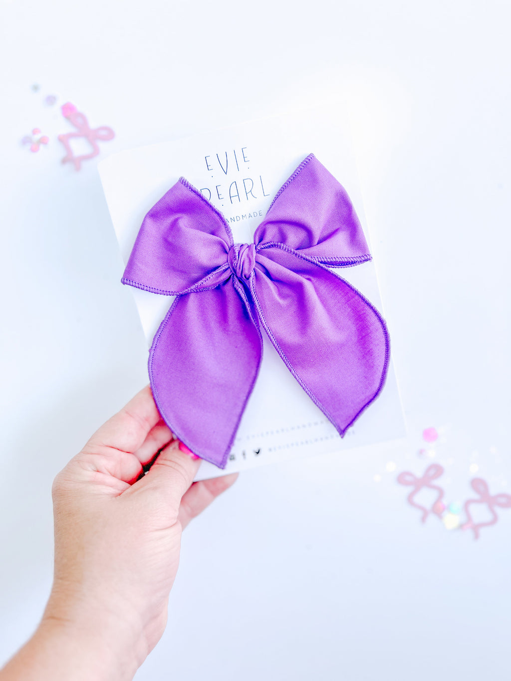 Purple Solid Oversized Bow