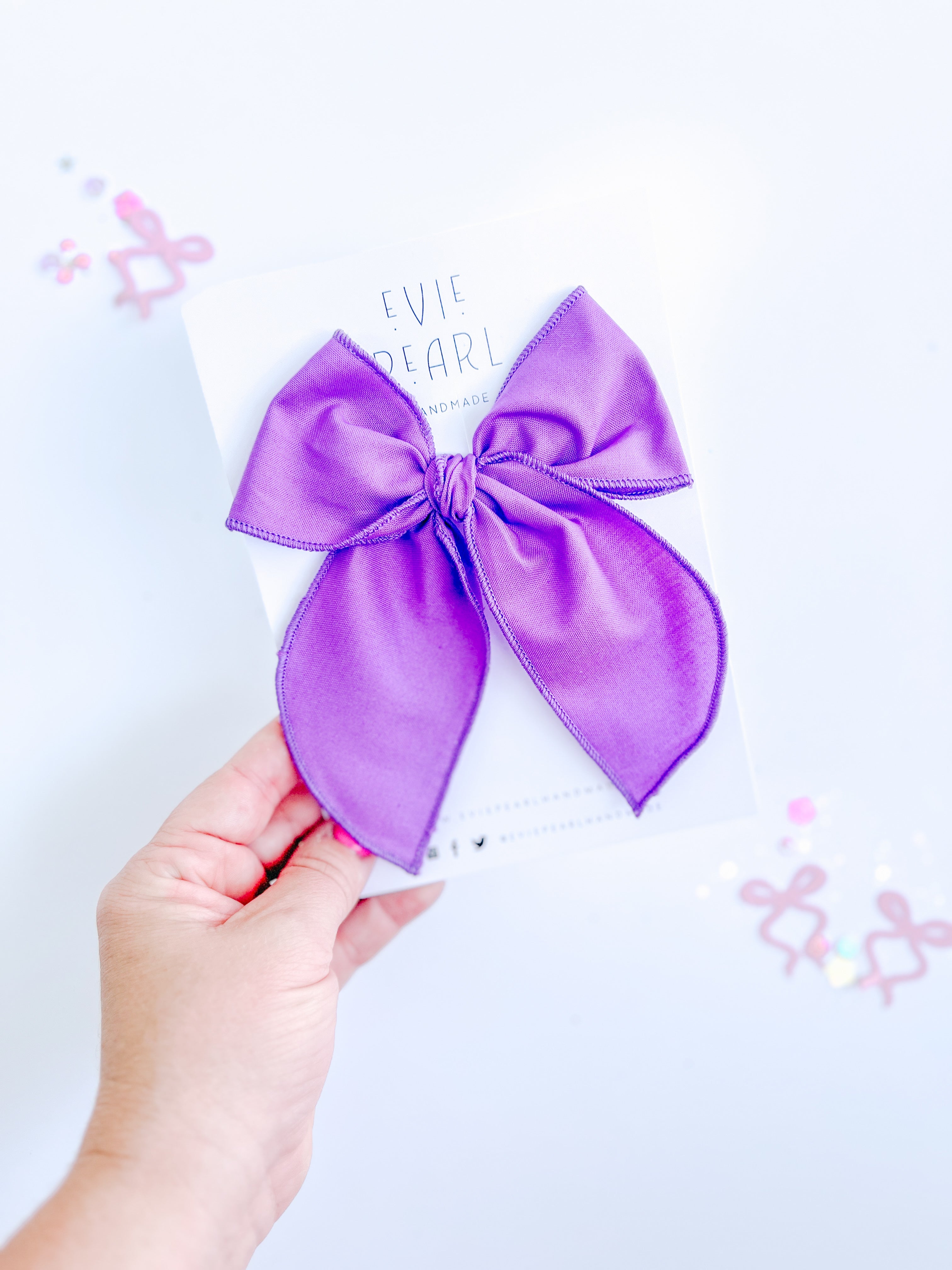 Purple Solid Oversized Bow
