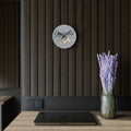 Gray Floral Acrylic Wall Clock, Grateful Home Decor, Modern Wall Art, Gift for Her, Office or Living Room