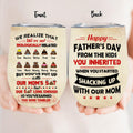 Personalized Step Dad Wine Tumbler - Up to 10 Kids - Gift Idea For Father's Day - Happy Father's Day