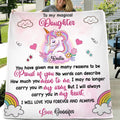 Personalized Magical Daughter Fleece Throw Blanket/Quilt/Pillow Cover - Gift Idea For Daughter - I Will Live You Forever And Always