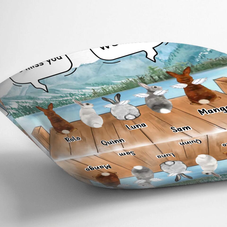 Personalized Memorial Rabbits Quilt/Fleece Blanket/Pillow Cover - Up to 5 Rabbits - Memorial Gift Idea For Rabbits Owners