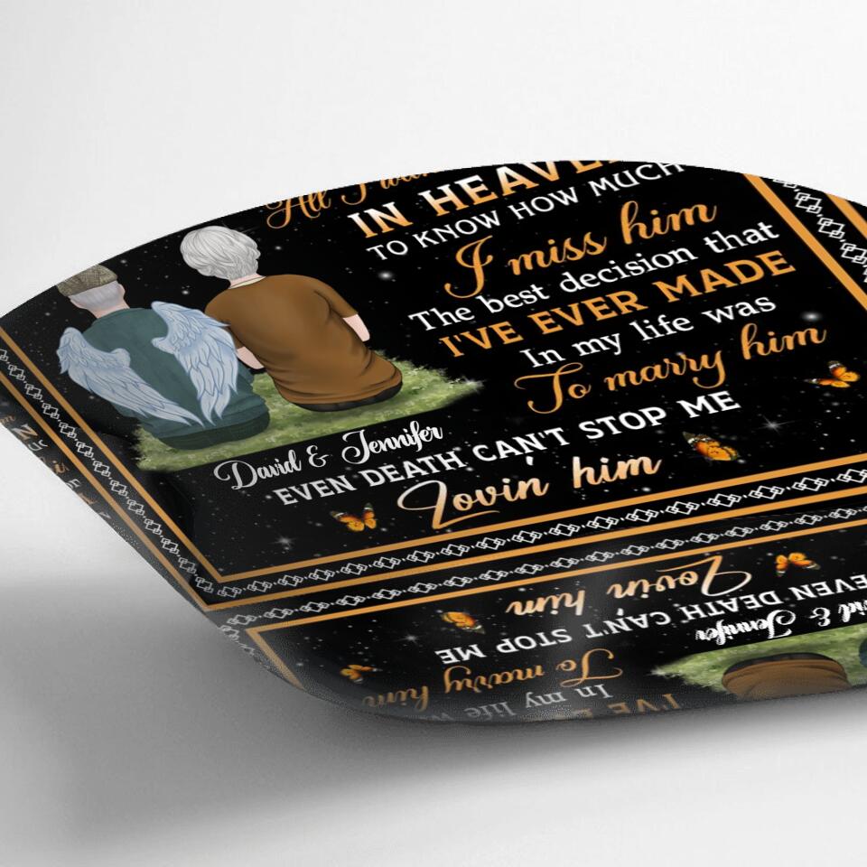 Personalized Memorial Couple Quilt/Fleece Throw Blanket/Pillow Cover - Memorial Gift Idea For Couple/Wife - I Am A Wife To A Husband With Wings