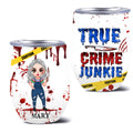 Personalized Horror Girl Wine Tumbler - Gift for Halloween - True Crime Junkie