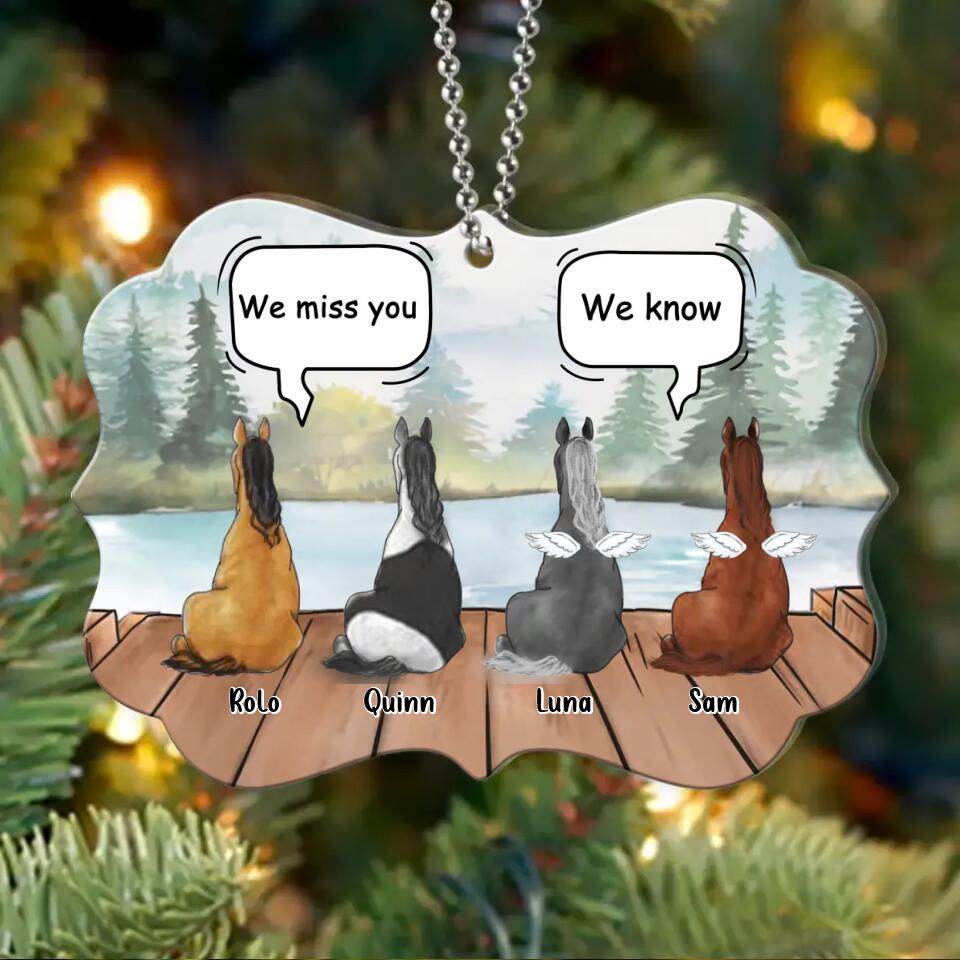 Personalized Memorial Horses Acrylic Ornament - Up to 4 Horses - Memorial Gift Idea For Horse Owners