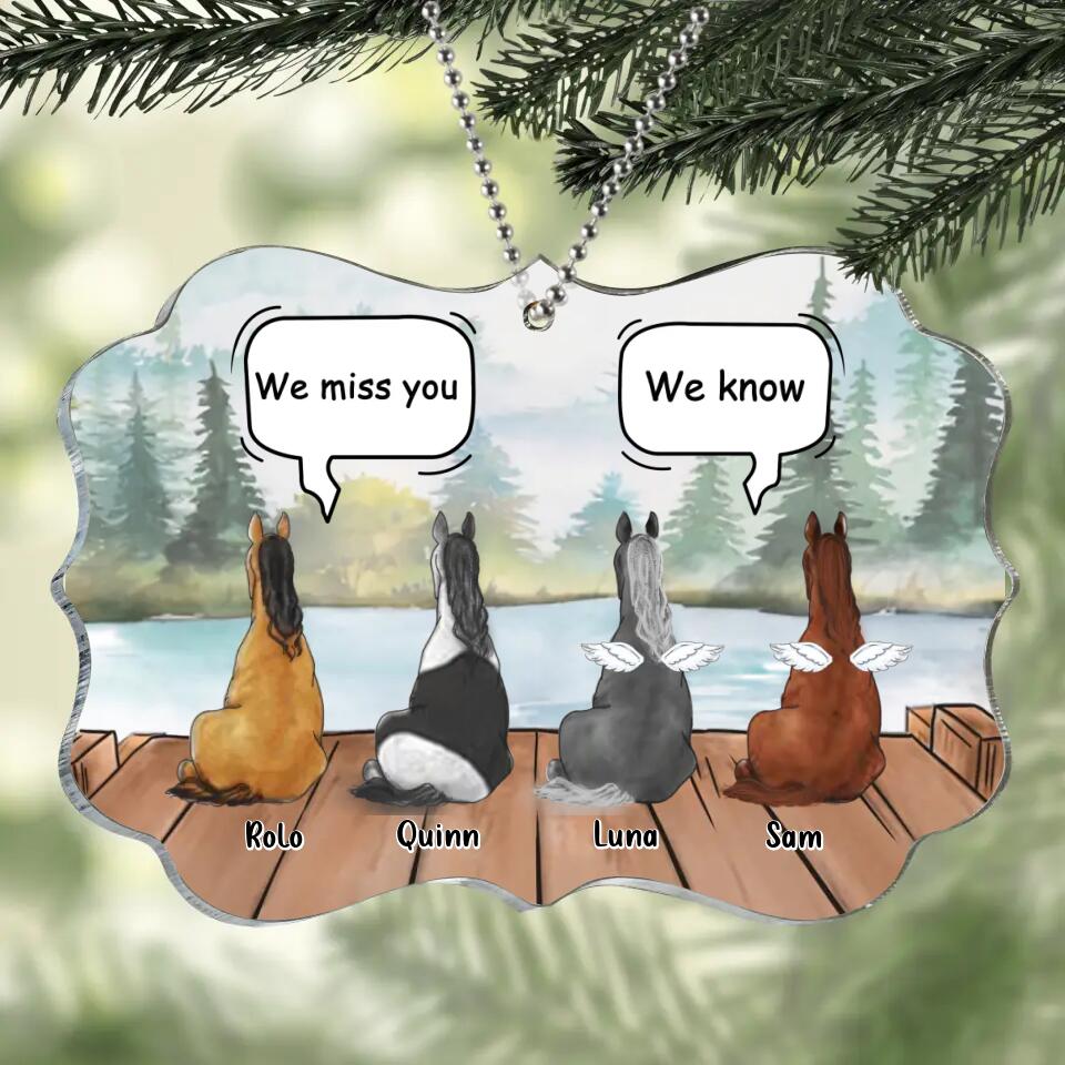 Personalized Memorial Horses Acrylic Ornament - Up to 4 Horses - Memorial Gift Idea For Horse Owners