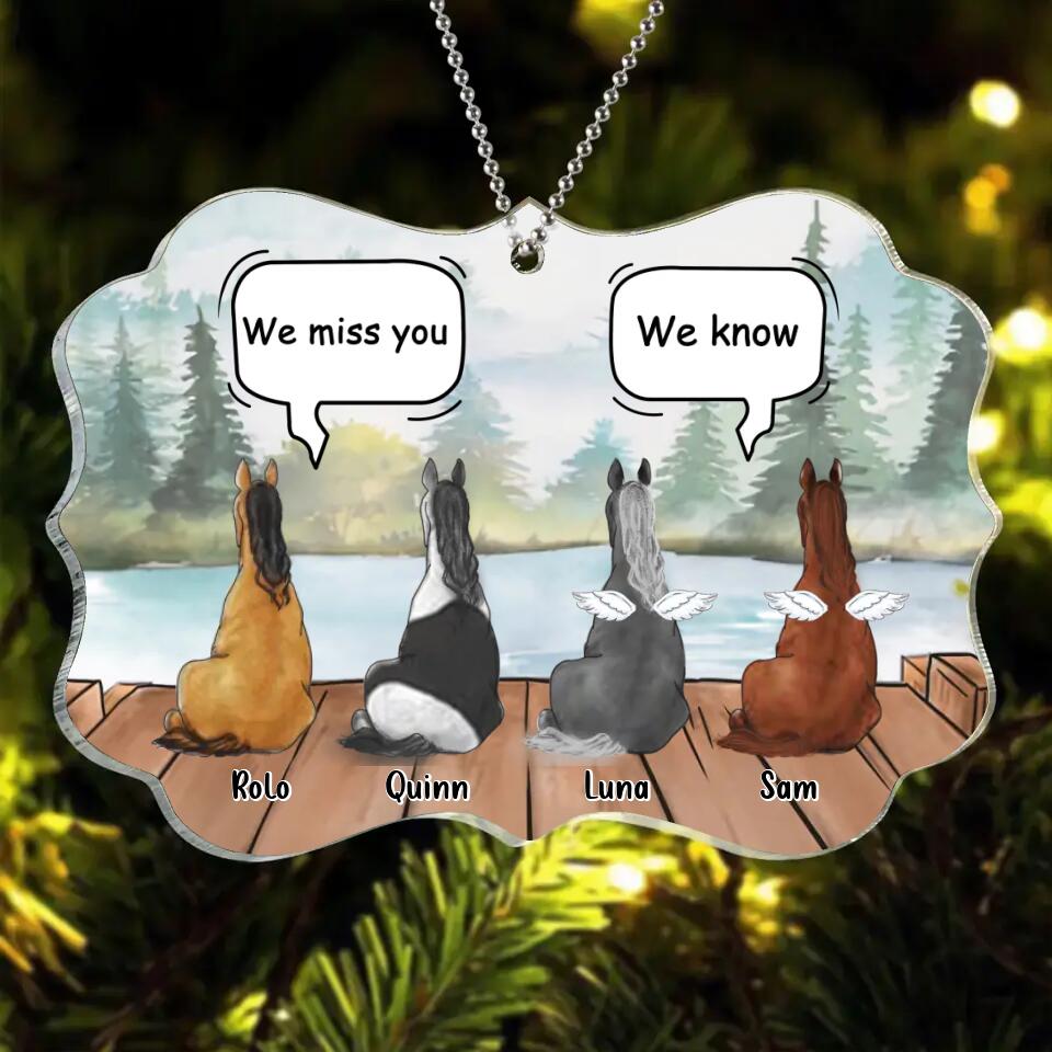 Personalized Memorial Horses Acrylic Ornament - Up to 4 Horses - Memorial Gift Idea For Horse Owners