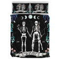 Personalized Horoscope Skeleton Couple Quilt Bed Sets - Gift Idea For Couple, Husband and Wife - Till The Death Do Us Part