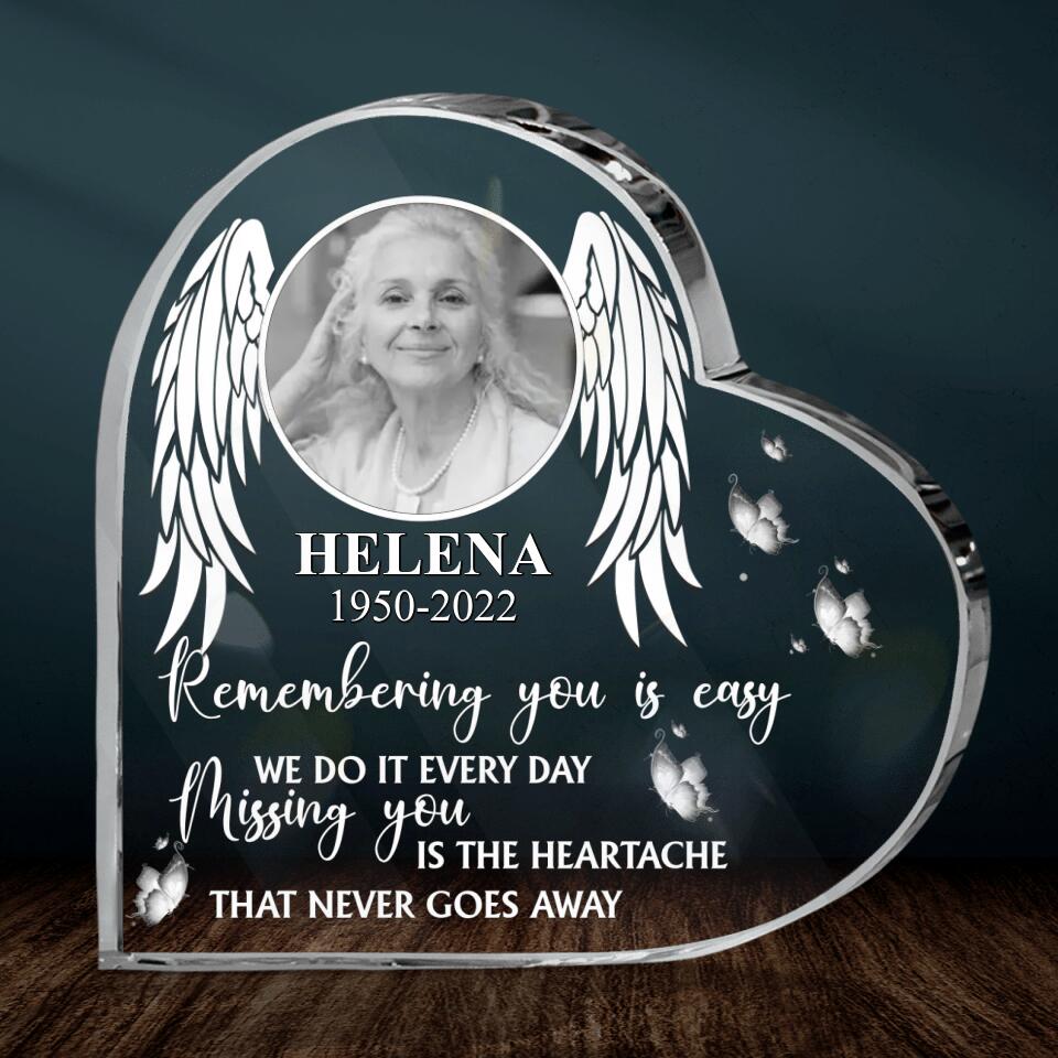 Personalized Memorial Acrylic Plaque - Upload Photo - Memorial Gift For The Loss Of Loved Ones - Missing You Is The Heartache That Never Goes Away