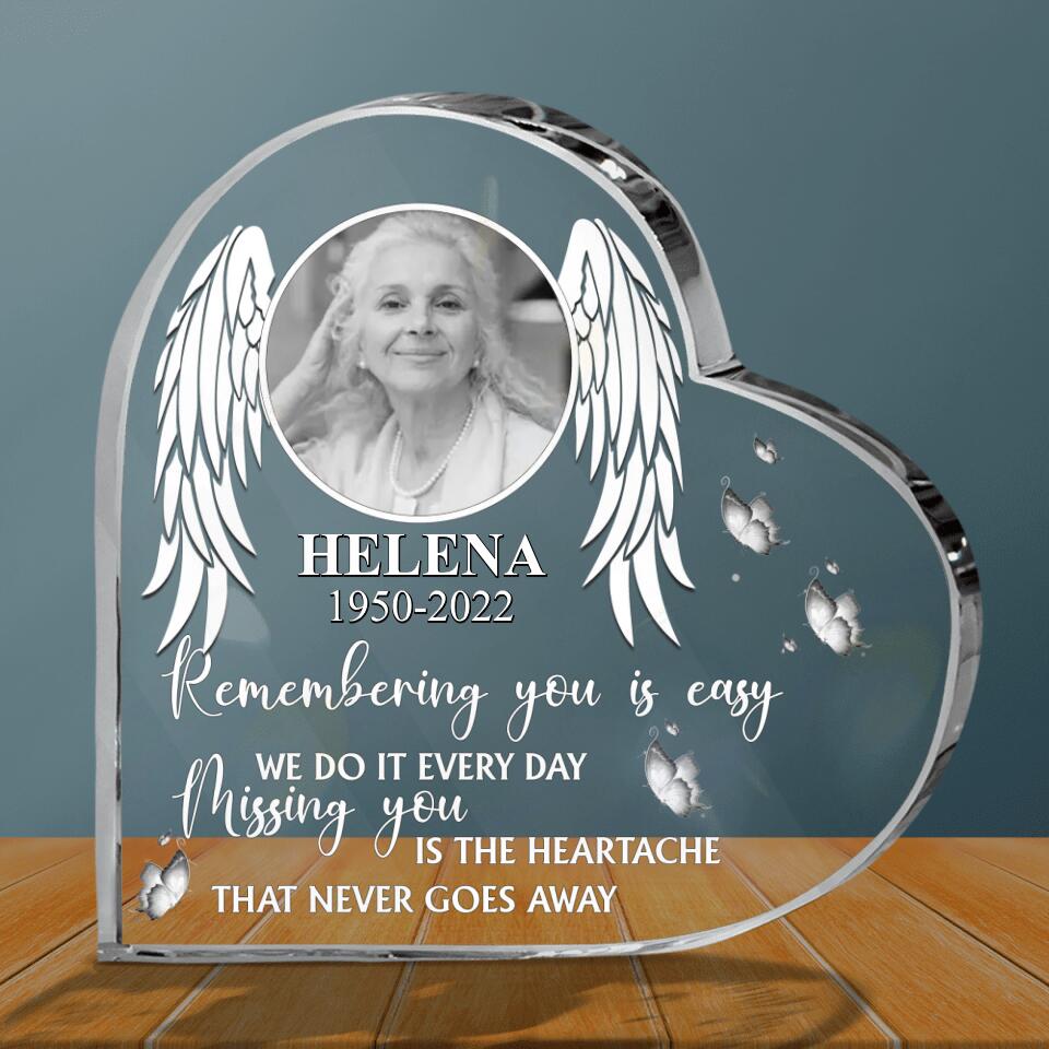 Personalized Memorial Acrylic Plaque - Upload Photo - Memorial Gift For The Loss Of Loved Ones - Missing You Is The Heartache That Never Goes Away