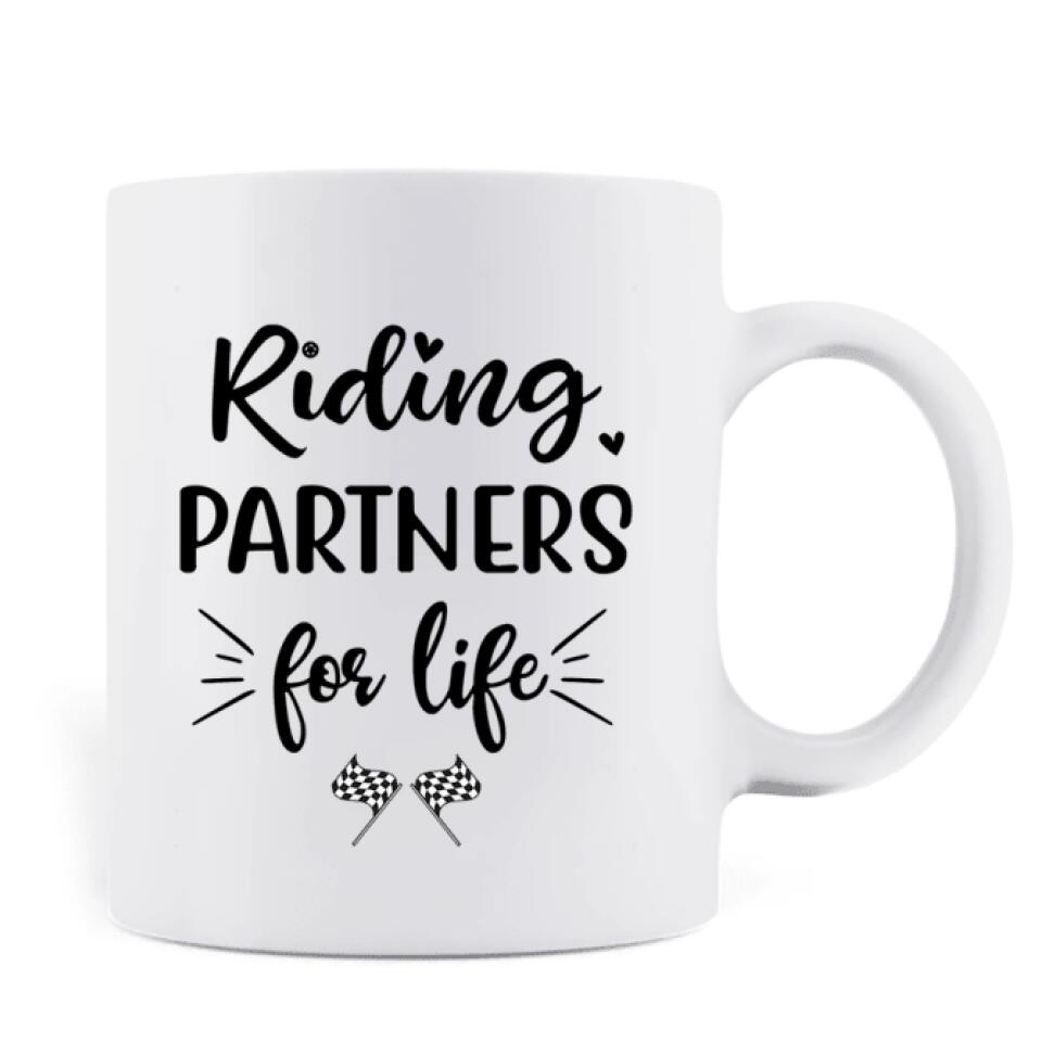 Personalized Father and Sons Bikers Coffee Mug - Father and 1 Son, Up to 2 Sons - Best Gift for Biker Dad, Sons