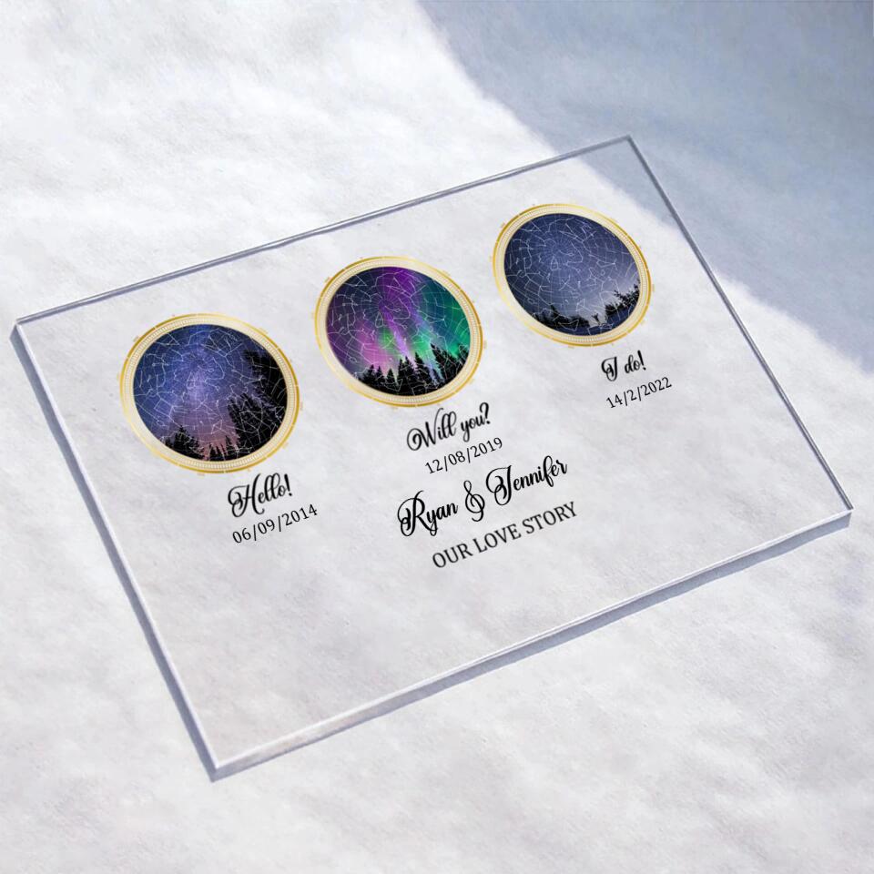Personalized Couple Star Map Acrylic Plaque - Gift Idea For Couple - Our Love Story