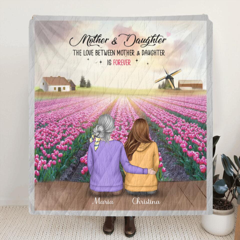 Personalized Mom and Daughter Quilt/Fleece Blanket - Personalized Gift From Daughter To Mom, Mother's Day Gift
