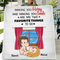 Personalized Fleece Throw Blanket/Quilt/Pillow Cover - Valentine's Day Gift - Making You Horny And Making You Smile Are My Two Favorite Things To Do