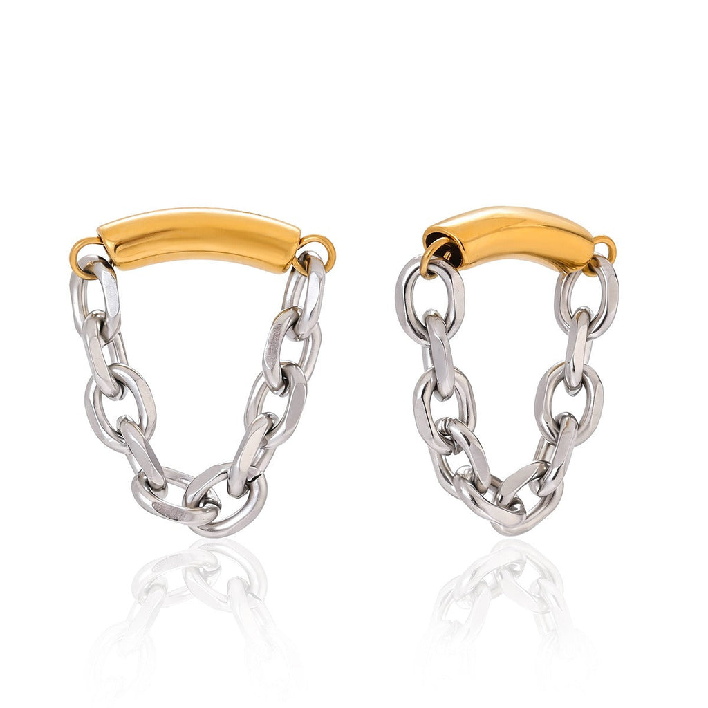 Two-Tone 18K Gold and S925 Silver Tassel Ear Cuff