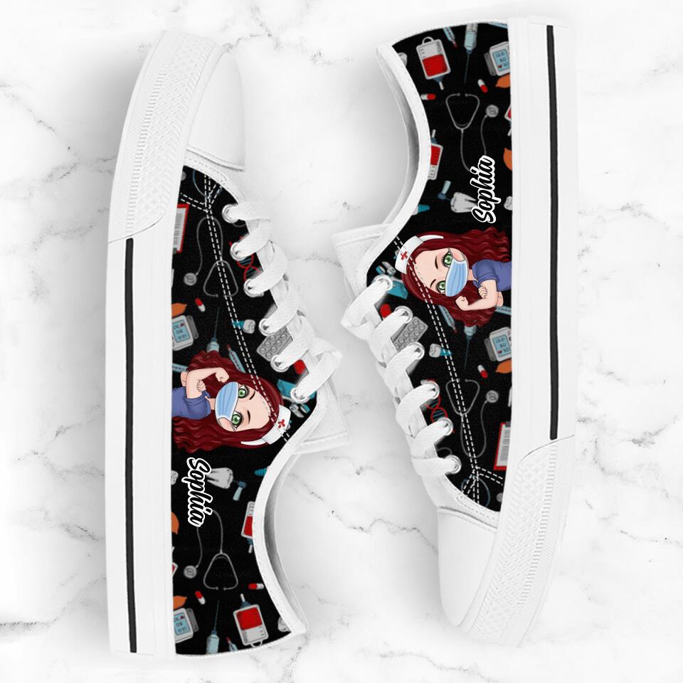 Custom Personalized Nurse Low Top Sneakers - Gift Idea For Nurse