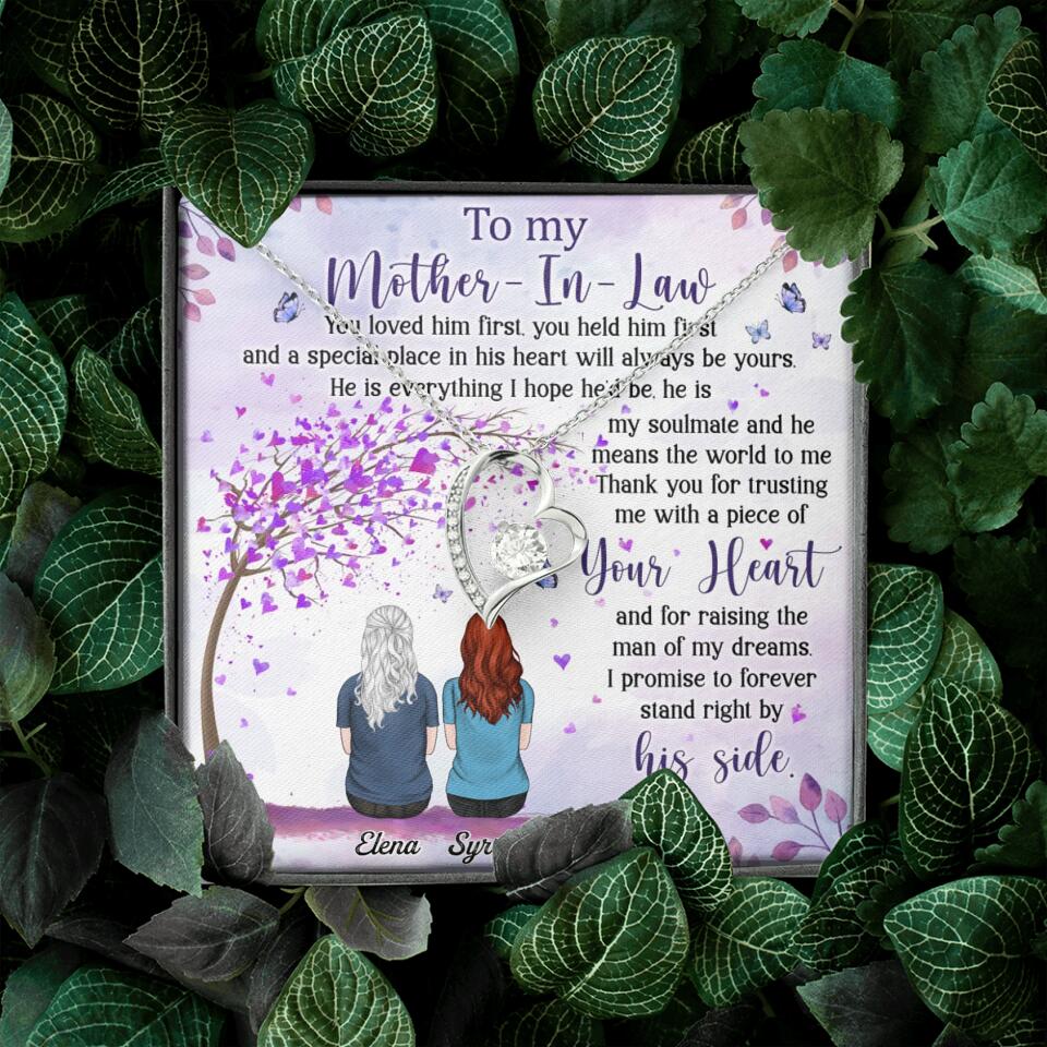 Custom Personalized To Mother-In-Law Necklace - Gift Idea For Mother-In-Law - Thank You For Trusting Me With A Piece Of Your Heart