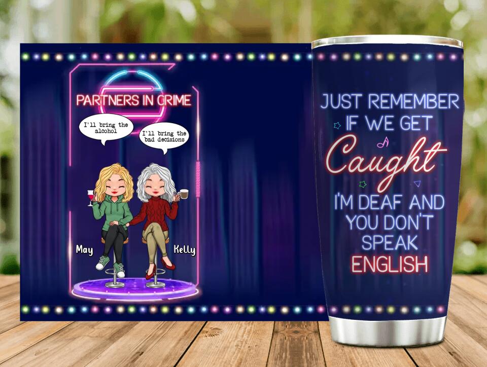 Personalized Friends Tumbler - Gift Idea For Friends/Besties - Partners In Crime