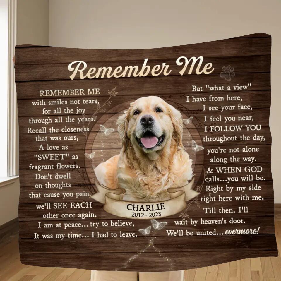 Personalized Memorial Fleece Throw Blanket/Quilt - Upload Photo - Memorial Gift Idea - Remember Me