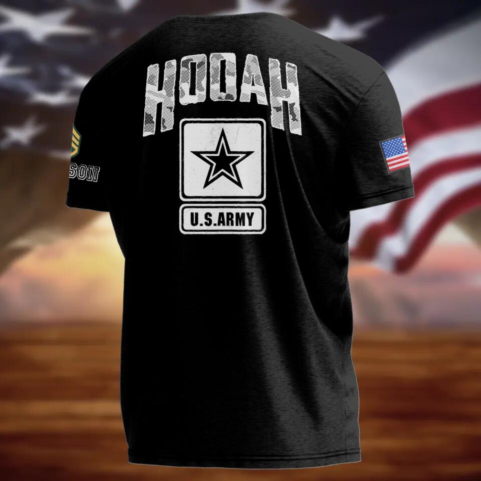 Personalized U.S Veteran T-shirt - Gift Idea For Veteran - HOOAH U.S.Army