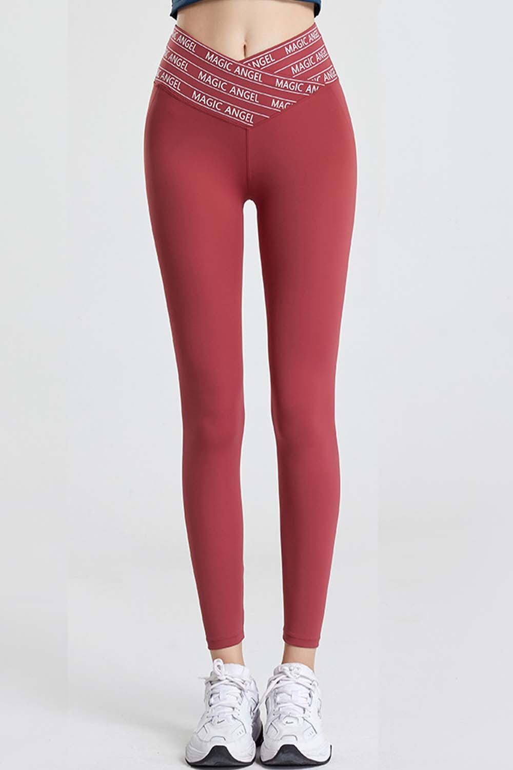 Black Slogan Print High Waist Sports Leggings for Activewear - Image 7