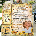 Personalized To My Mom Fleece Throw Blanket/Quilt  - Upload Photo - Mother's Day Gift Idea - I Love You