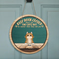 Personalized Cat Door Sign - Up to 9 Cats - Best Gift For Cat Lovers - Keep Door Closed. Don't Let The Cats Out