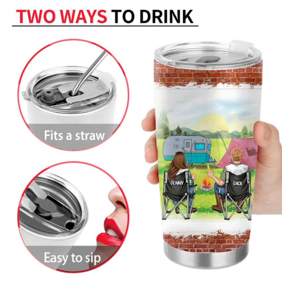 Personalized Camping Couple Tumbler - Gift For Camping Lovers/Mother's Day Gift From Husband - Some People Wait Their Whole Lives To Meet Their Camping Buddy I Married Mine