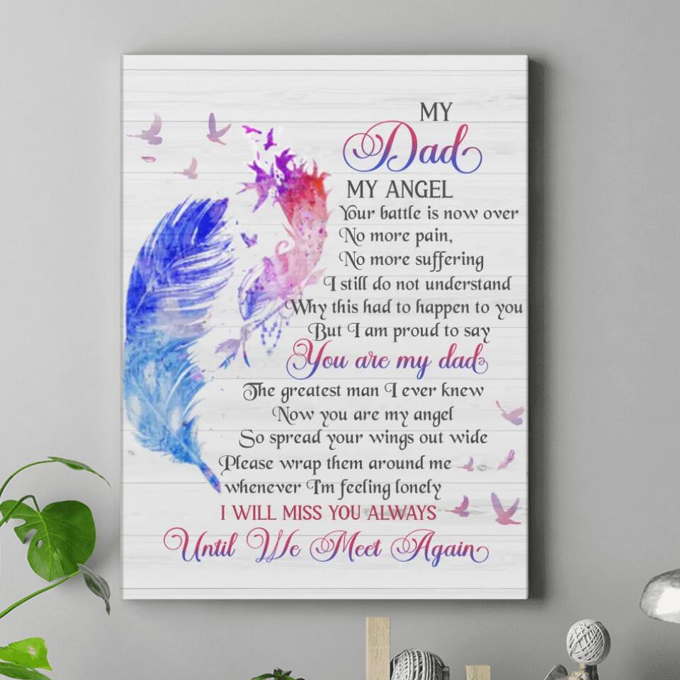 Personalized Memorial Canvas - Memorial Gift Idea For Loss Of Mom/Dad/Husband/Wife - Your Battle Is Now Over, No More Pain, No More Suffering