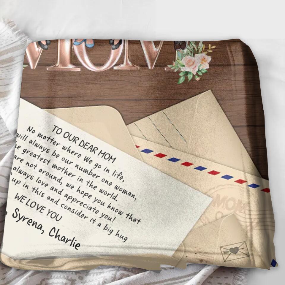 Personalized Mom & Children Quilt/Fleece Throw Blanket - Gift Idea For Mother's Day - Up to 3 Children - You Will Always Be Our Number One Woman