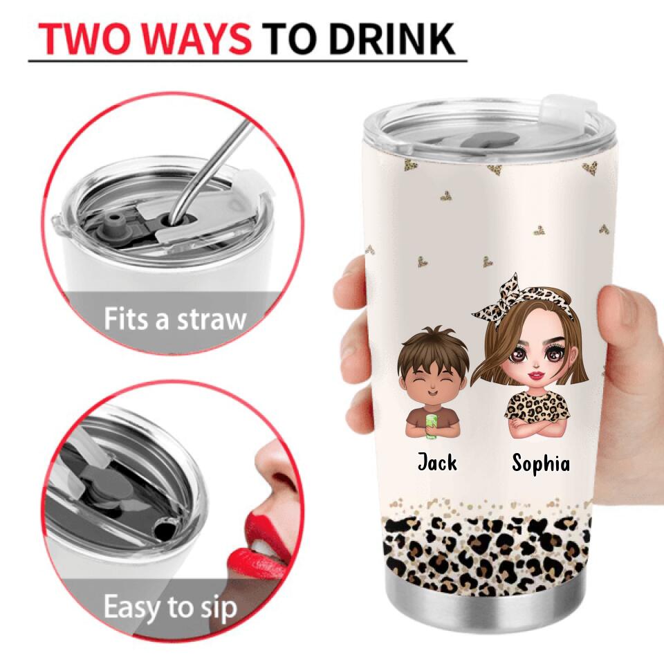 Personalized Mother And Kids Tumbler - Mom With Up to 4 Children - Mother's Day Gift To Mom - I'm So Glad I Tumbled Out Of Yours