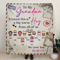 Personalized Grandma Quilt/Fleece Throw Blanket - Up to 10 Children - Mother's Day Gift Idea for Grandma - To Our Grandma Pretend This Is A Big Warm Hug From All Of Us