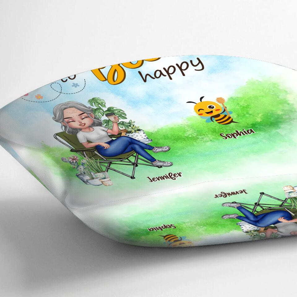 Personalized Grandma Pillow Cover - Gift Idea For Grandma/Mother's Day Gift Idea - Grandma's Reasons To Bee Happy