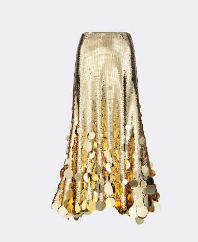 Women's A-Line Sequined Long Skirt for Party Glamour