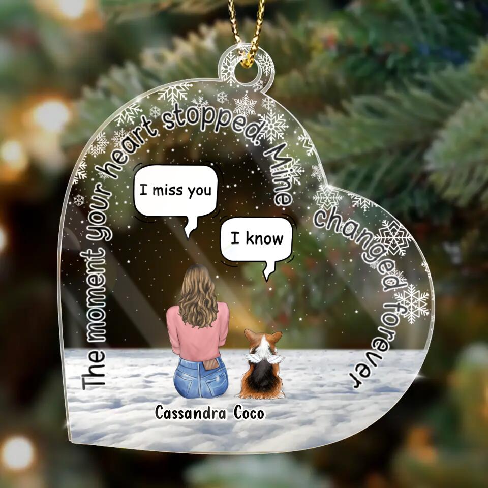 Personalized Pet Heart Acrylic Ornament - Up to 4 Pets - Gift Idea For Couple/Dog/Cat Lover - You Left Paw Prints On My Heart