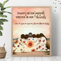 Personalized Mom & Daughter Unframed Vertical Poster - Gift Idea For Mother's Day - Up to 5 Children - Always On Our Minds Forever In Our Hearts