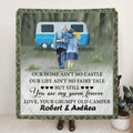 Personalized Camping Old Couple Quilt/Fleece Blanket - Best Gift Idea For Grandparents - You Are My Queen Forever