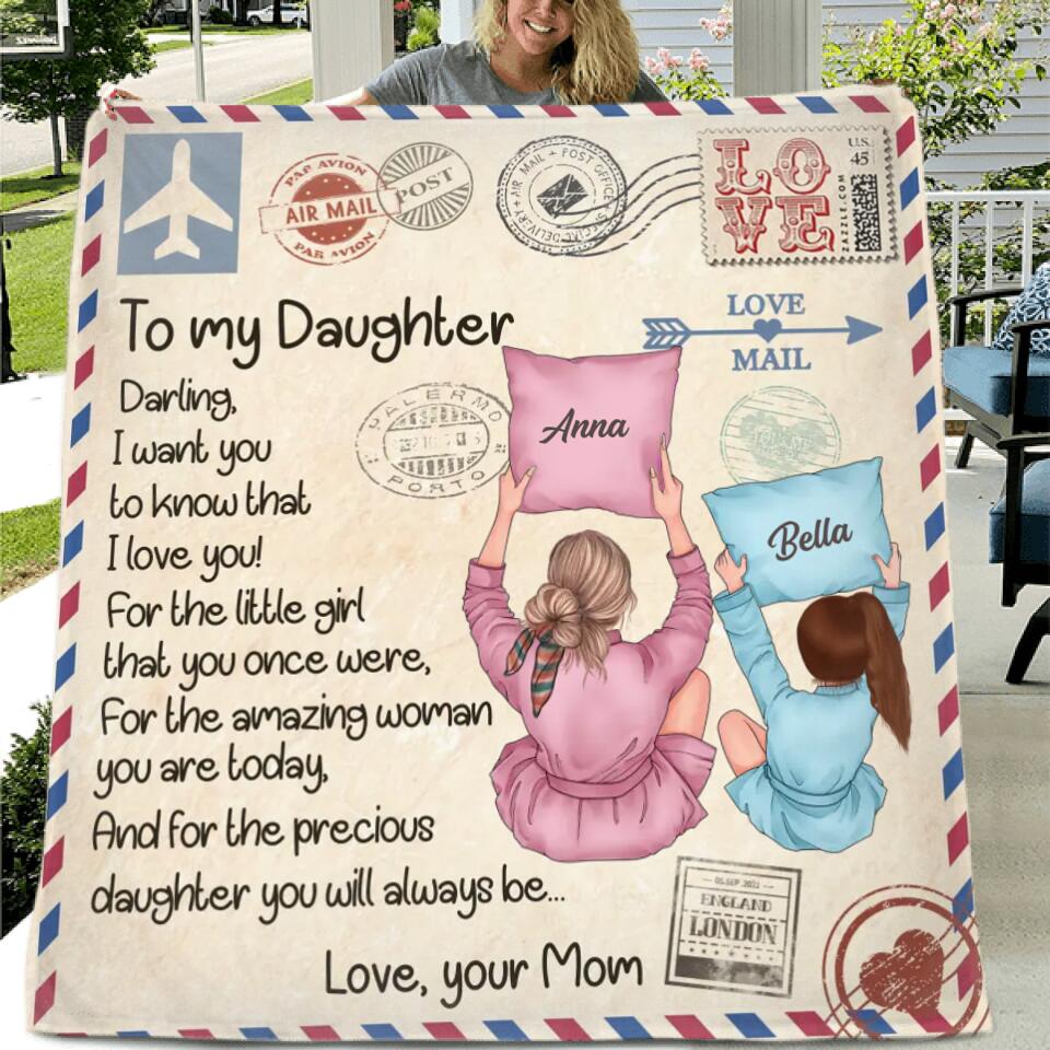 Personalized To My Daughter Fleece Throw Blanket/Quilt  - Best Gift Idea From Mom to Daughter/Birthday Gift - Darling, I Want You To Know That I Love You