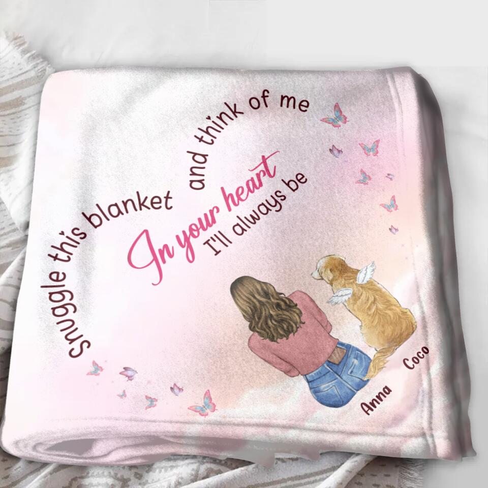 Personalized Memorial Pet Fleece Throw Blanket/Quilt - Memorial Gift Idea for Dog/Cat Owners/Mother's Day - Snuggle This Blanket And Think Of Me