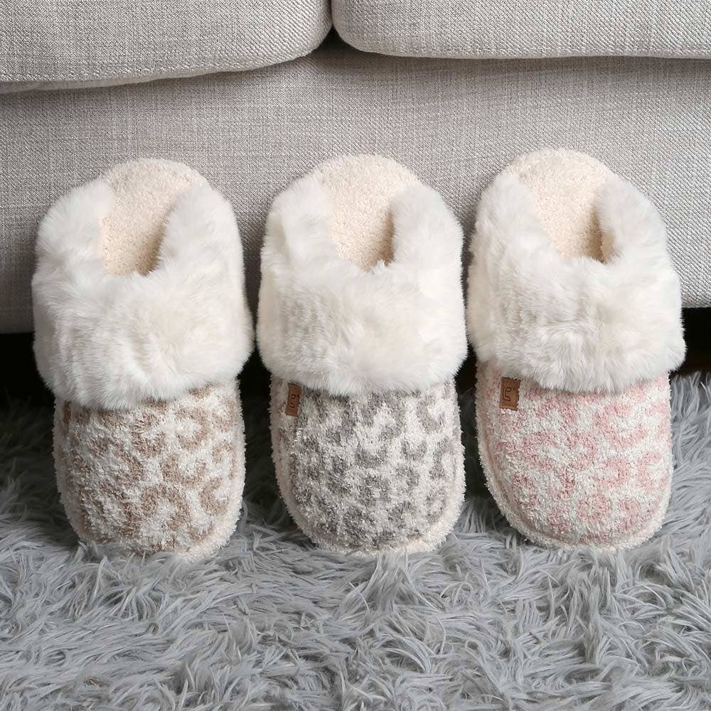 Leopard Faux Fur Soft Indoor Slippers