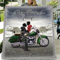 Personalized Biker Fleece Throw Blanket/Quilt - Riding Partners For Life - Wedding Anniversary Gift Idea For Couple/Parents