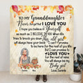 Personalized Grandma & Granddaughter Quilt/Fleece Blanket - Up to 4 Kids - To My Granddaughters Never Foget That I Love You