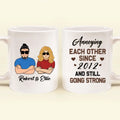 Personalized Couple Coffee Mug - Gift Idea For Couple/Mother's Day/Father's Day - Annoying Each Other Since 2012 And Still Going Strong