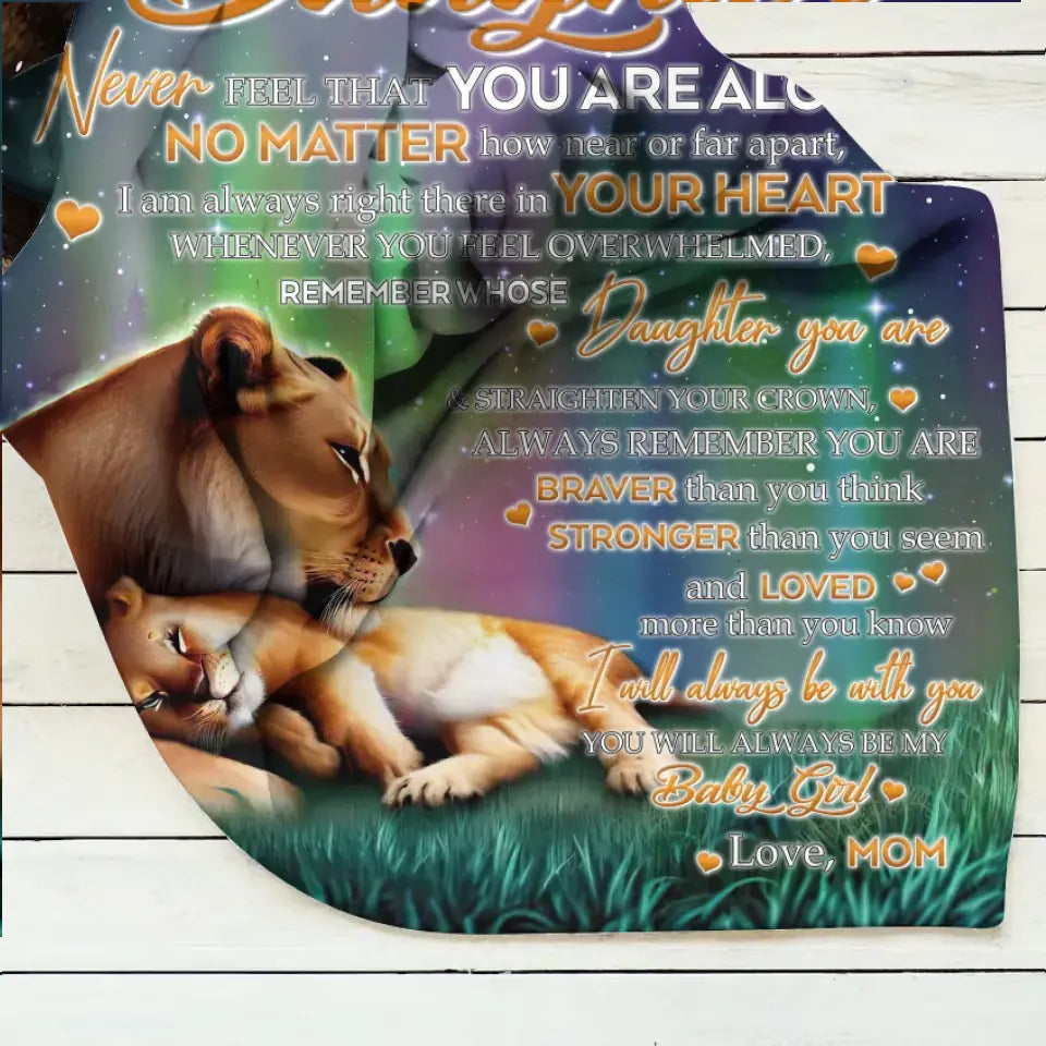 Personalized Mom Fleece Throw Blanket/Quilt - Gift Idea From Mom To Son/Daughter - Never Feel That You Are Alone