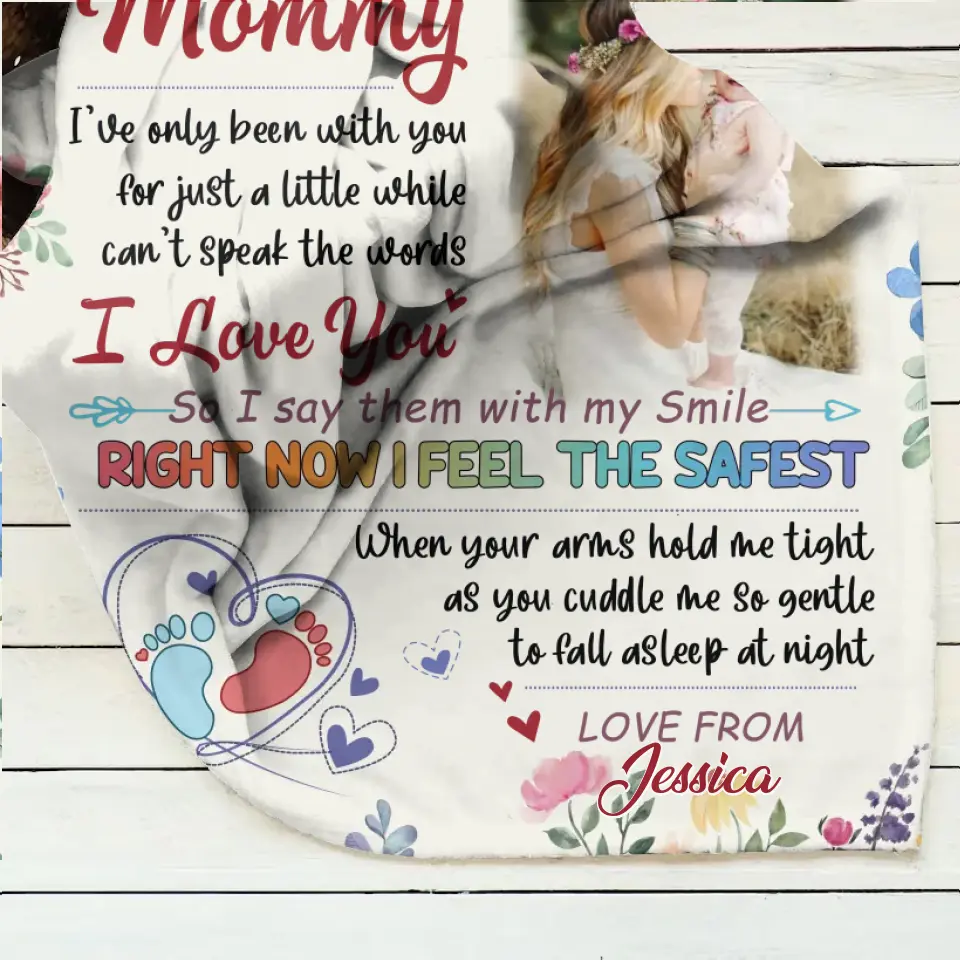Custom Photo First Mother's Day Quilt/Fleece Throw Blanket - Gift Idea For Mom/Mother's Day - To My Mommy