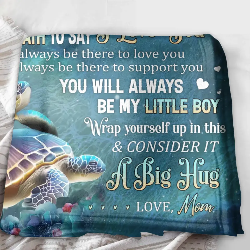Custom To My Son/Daughter Fleece Throw Blanket & Quilt - Gift Idea From Mom To Son/Daughter - Wrap Yourself Up In This & Consider It A Big Hug