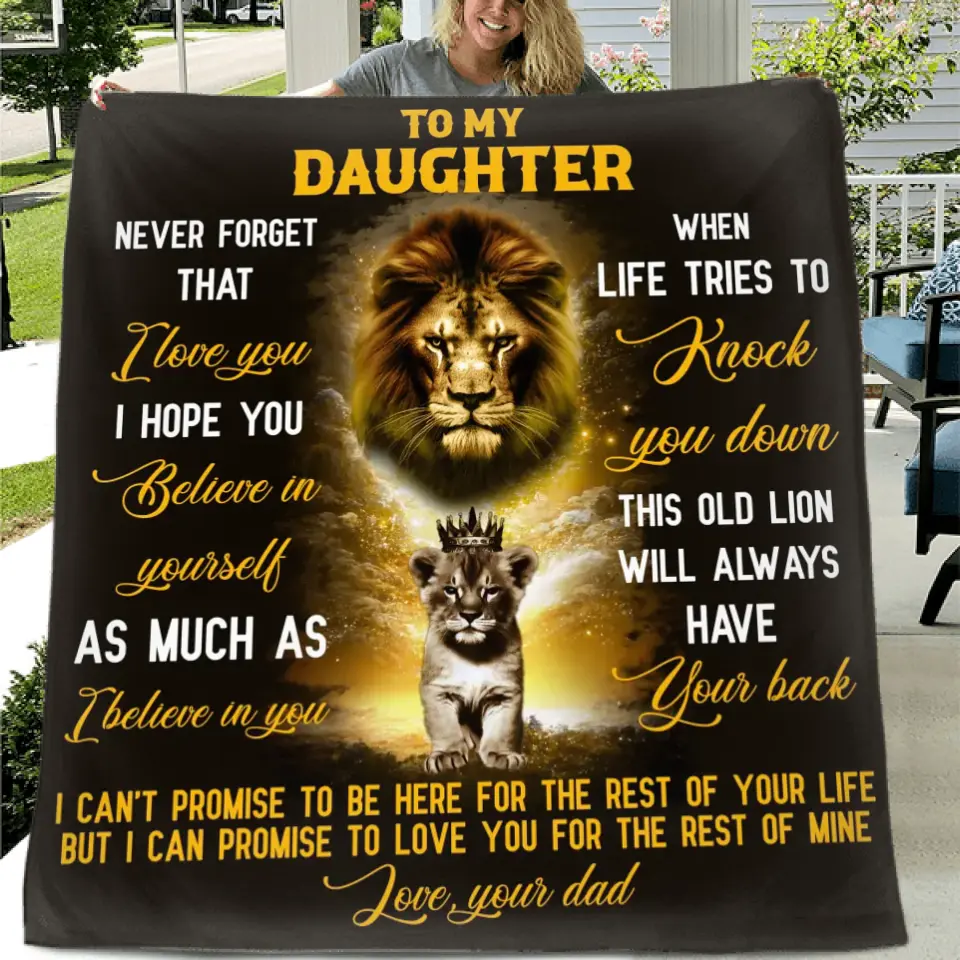 To My Daughter Fleece Throw Blanket & Quilt - Gift Idea From Dad To Daughter - Never Forget That I Love You